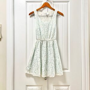 H&M Divided Lace Dress Mint Cream - S